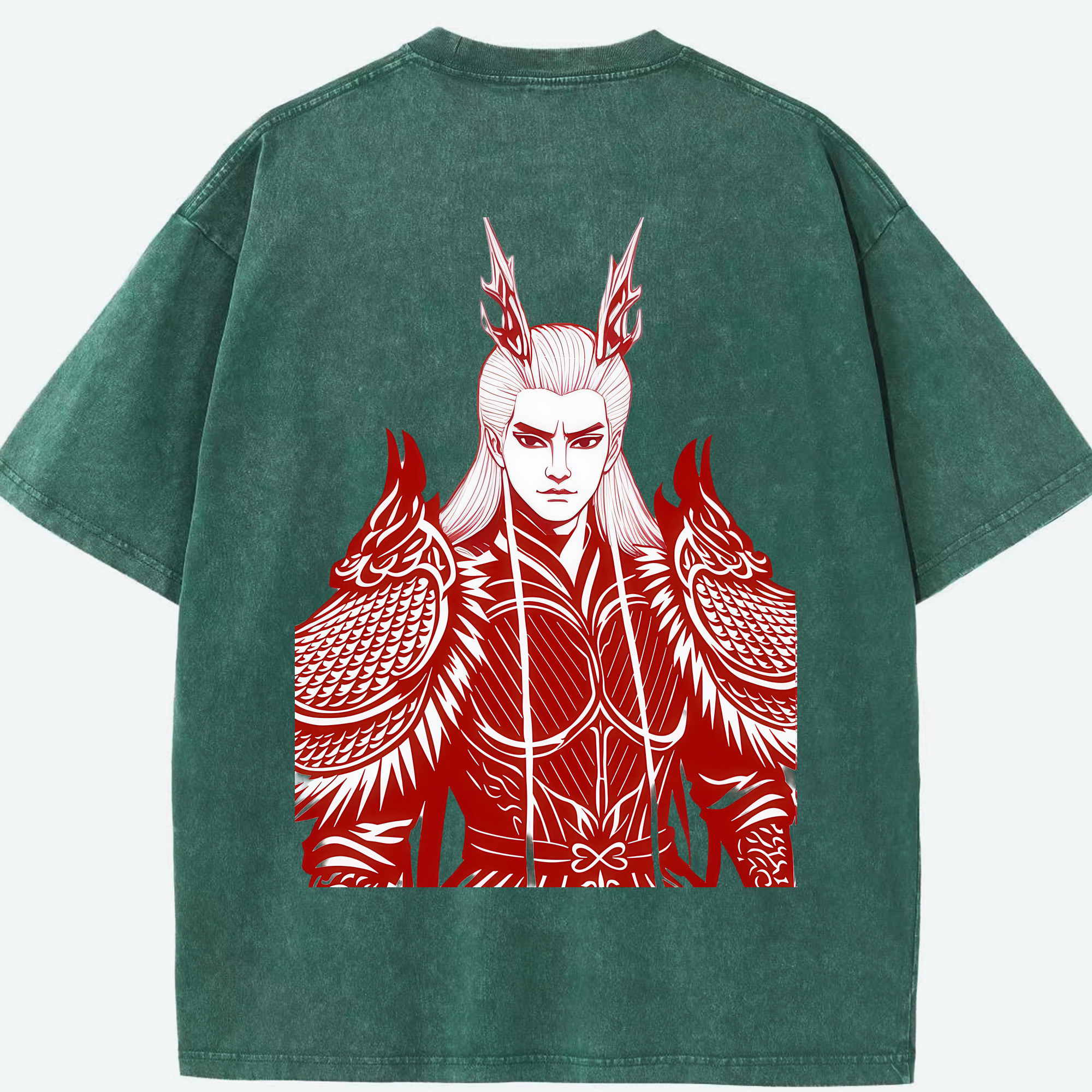 （画像用） Ne Zha 2 ナタ 魔童の大暴れ 綿100% ヴィンテージ風 半袖Tシャツ（背面プリント）